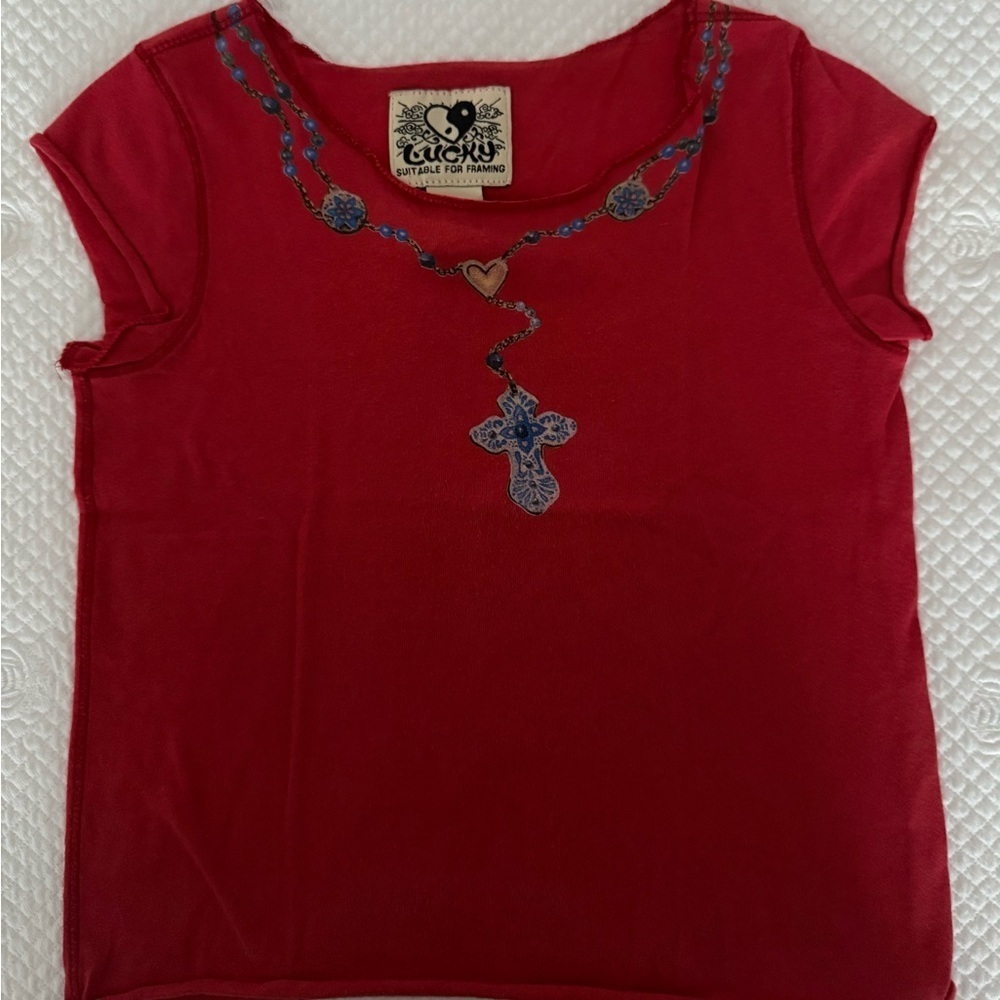 Lucky Brand Red Graphic Tee